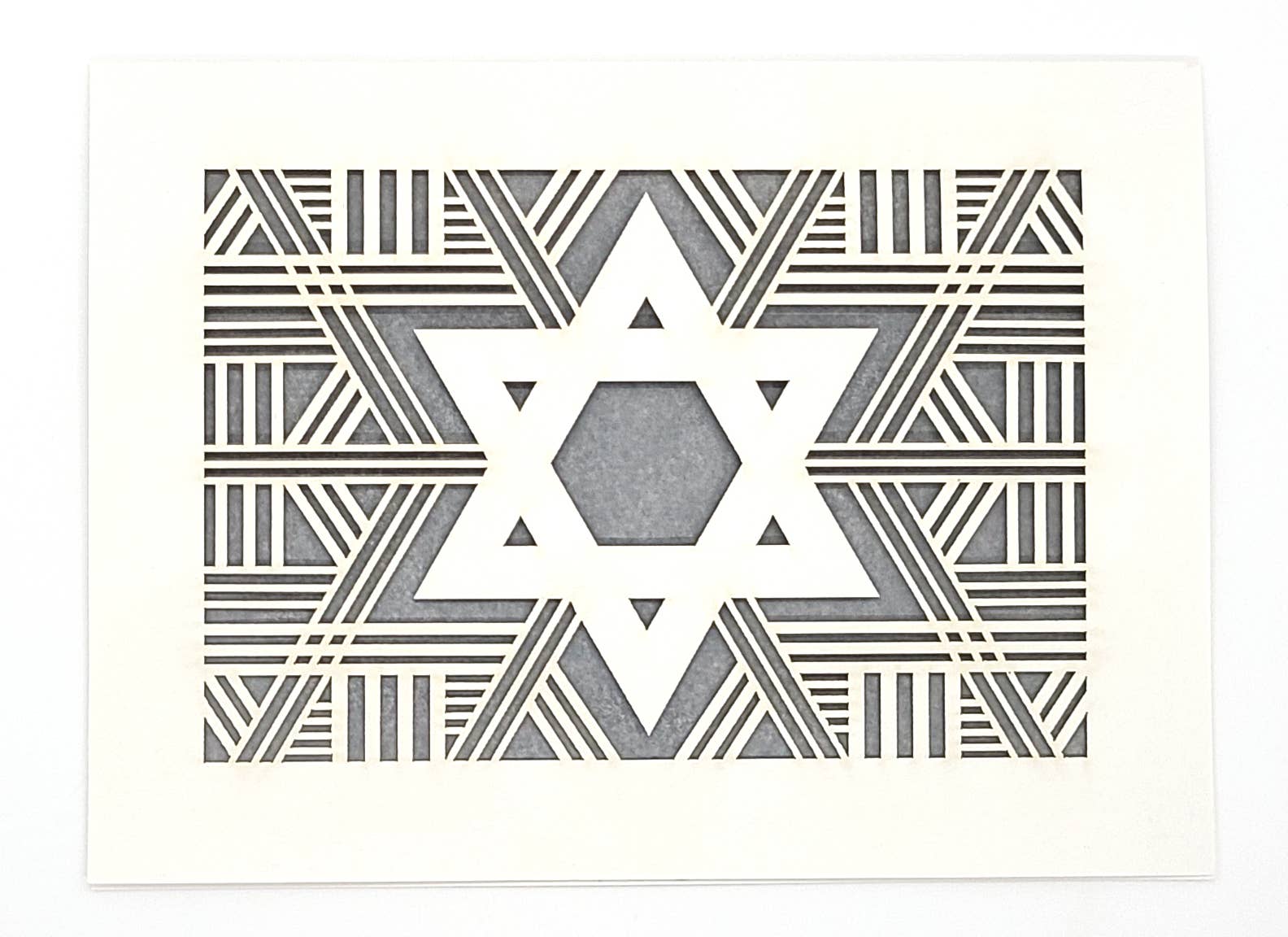 Star of David Papercut Card